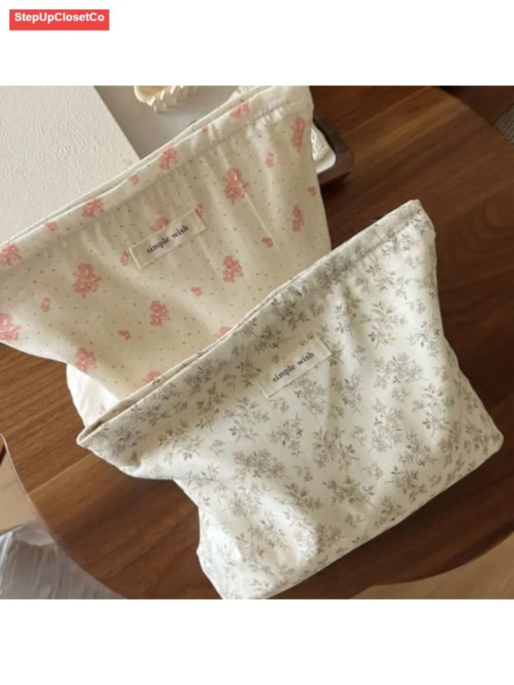 Canvas Lined Makeup Bag Travel Cosmetic Pouch Toiletry Organizer